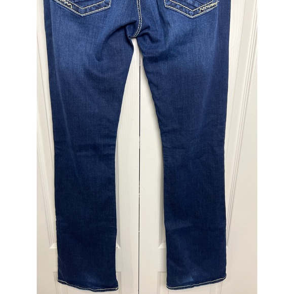 BKE Stella Bootcut Jeans Womens 30L Dark Wash Thick Stitch Low Rise Denim - Picture 16 of 16